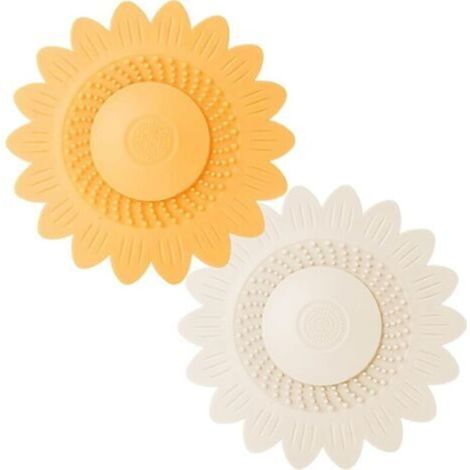 Drain Stopper 2 Pack,Shower Drain Cover,Drain Plugs with Double Filtration,Flower Shaped Bathtub Drain Stopper,for Kitchen, Bath and Laundry Drains (1/5)