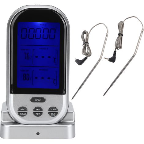 Kabelloses Kochthermometer mit Doppelsonde für Grill und Barbecue (TSK32S Grau) (1/5)