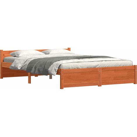 Estructura de cama Marrón cera 205,5 x 155,5 x 51 cm vidaXL (1/5)