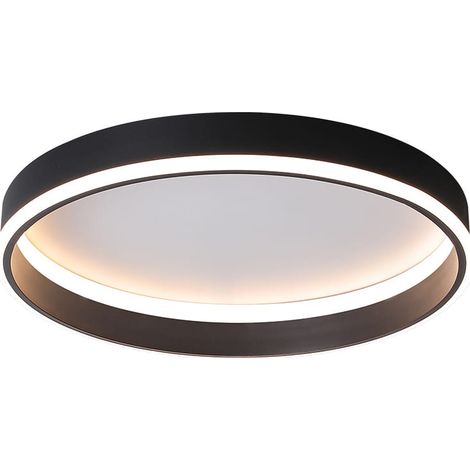 Rotundo - plafonnier rond LED 28 W 40 cm, style minimaliste moderne, noir (1/5)