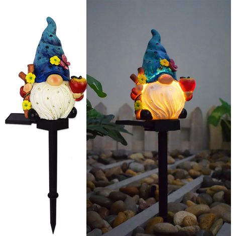 Lampe lutin de Noël pour pelouse de jardin, éclairage décoratif décoration de paysage, à lumière chaude, solaire, éclairage LED d'extérieur - 1 pièce (1/5)