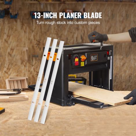 Lames rechange rabot plancher 33 cm acier rapide 2 mm durete HRC55-60 trous montage bois menuiserie bricolage pro lot 3 (1/5)