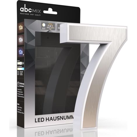 LED Hausnummer 7 inkl. Edelstahl-Cover - CCT 12V 2700K/4000K/6500K (1/5)