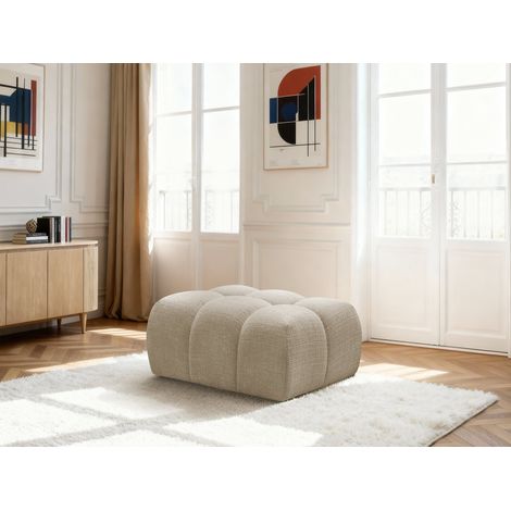 BOBOCHIC - Pouf MELISSE tissu texturé Beige (1/5)