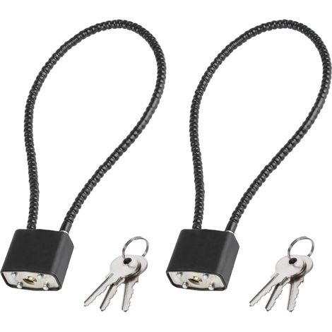 Locks with keys, 2-piece cable lock with key, heavy-duty long padlock, locker padlock, steel padlocks, flexible cable lock