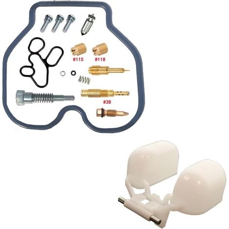 Vergaser Reparatursatz für JC34 2004-2008 125cc 125 2005 2006 Kit + Float Passend für JC34 einzeln 125cc kraftstoffbeständige Nitrildichtungen, präzise Messingdüsen, Dichtungen und O (1/3)