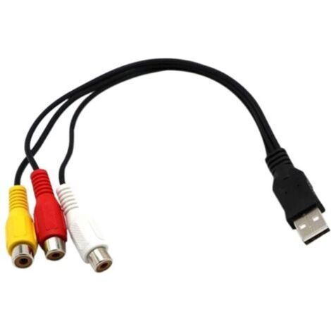 Câble USB vers 3RCA, convertisseur audio/vidéo, compatible avec les téléviseurs et les ordinateurs. (1/4)