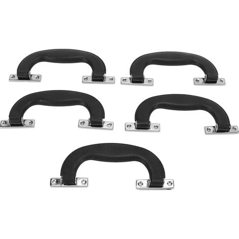 Lot de 5 poignées de valise style vintage, robustes et durables, en plastique, design ergonomique, compatibles avec de nombreuses valises, noires.