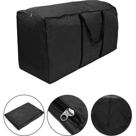 Sacs de stockage de coussin de patio extérieur Couverture de meubles de patio imperméable avec poignée et fermeture éclaire (122 39 55cm) (1/4)