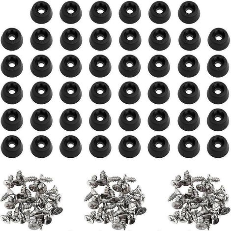 120 pieds en caoutchouc souple pour planches à découper avec vis en acier inoxydable 0,28 x 0,59 pour meubles, appareils électriques (1/4)