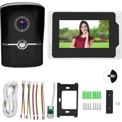Sonnette vidéo WiFi 1080P 7 pouces, interphone étanche TFT, vision nocturne, contrôle à distance pour TUYA, prise AU 100-240V (1/5)