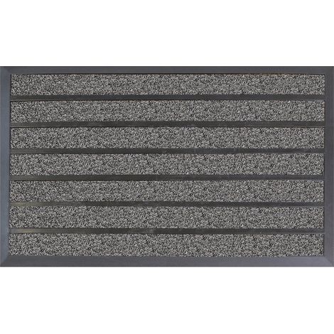 Dirt Stopper Pro Rectangular Scraper Entrance Doormat, 45x75cm, Grey (1/4)
