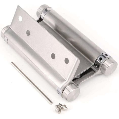 2 Paires de Charnières de Porte Battante de Saloon Café Comptoir Freegate à Double Action en Acier Inoxydable Réglable Parfait à Fermeture Automatique 100mm 4inch (1/2)