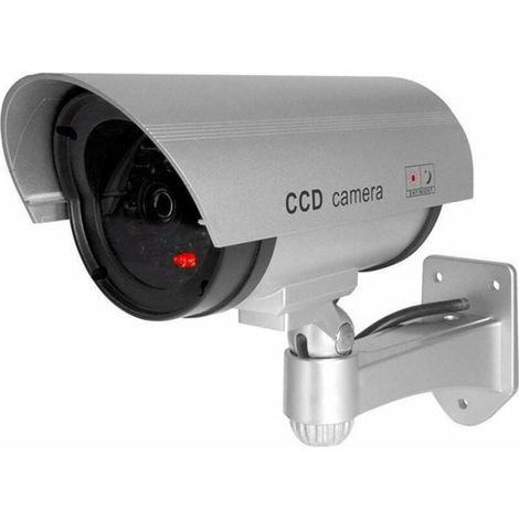 argent Fausse sécurité fictive Caméra CCTV imperméable à l'eau IR LED Surveillance intérieure extérieure Odipie (1/5)