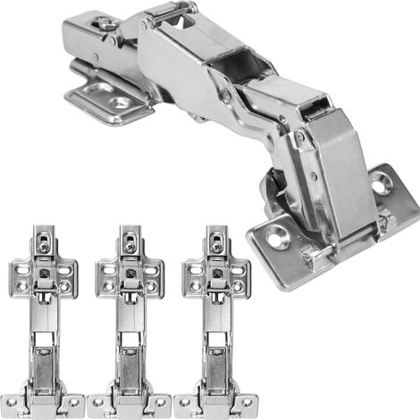 (4 pièces 175 degrés) 20/10/4 charnières de placard en acier pour portes de placard de cuisine et d'armoire, fermeture automatique, recouvrement total, ouverture de 95° à 105° et 175°. (1/5)