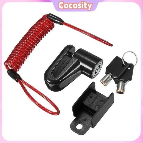 Cocosity Verrouillage des freins à disque Antivol De Roue De Frein à Disque Avec Fil Métallique Pour Mijia moto outillage Rouge (1/5)