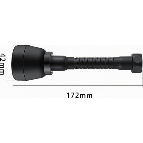 Mousseur Robinet Pivotant, Rallonge Robinet Cuisine,Lavabo Universelle en Laiton,Flexible Robinet Cuisine à 360 °,Trois Modes Pressurisation Anti-Eclaboussures,Accessoires Cuisine 172mm(Noir ) (1/5)