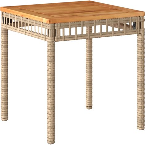 Table de jardin mélange beige 38x38x42 cm rotin et bois acacia vidaXL (1/5)