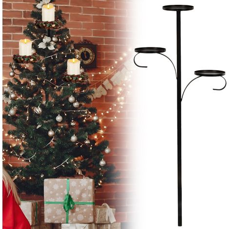 Socle lumineux de bougies festif en plateau (90cm, 3 sections) - Décorations de Noël élégantes pour table et intérieur