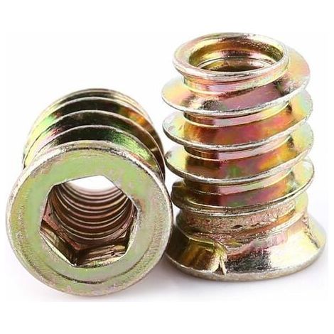 Pack de 20 pièces M6 Écrou hexagonal fileté en alliage de zinc, Écrous d'Insert en alliage de zinc Assortiment (M6X25mm) (1/4)