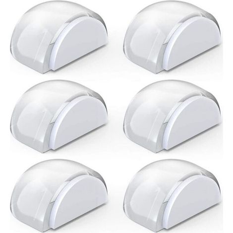 Pack of 6 Self-Adhesive Door Stops on the Floor Transparent Door Stop for Protection of Doors and Walls