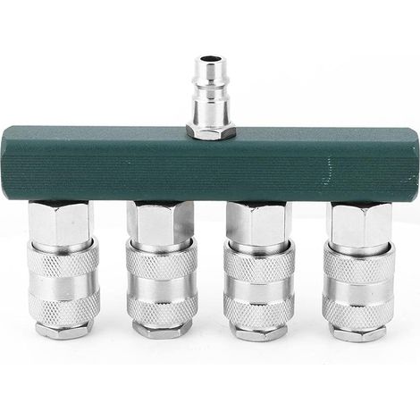 Distributeur d'air Comprimé, Raccord Rapide à 4 Voies Filetage NPT 1/4 Pouce, de Tuyau Utilisé pour la Distribution Gaz - (1/5)