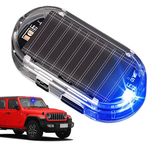 Solar Car Alarm Light, Solar Powered Anti Theft Car Light Sicherheitsleuchte Innen LED Automatisch – gleichzeitiger Alarm, Antifill Alarm, LED Trockensicherung (1/5)