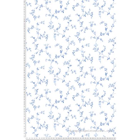 Papier peint Fleur Bleu Style Cuisine 3 Lutèce