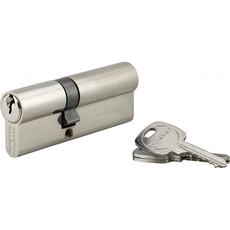Cylindre de serrure double entrée STD UNIKEY (achetez-en plusieurs, ouvrez avec la même clé), 35x50mm, 3 clés, nickelé - THIRARD