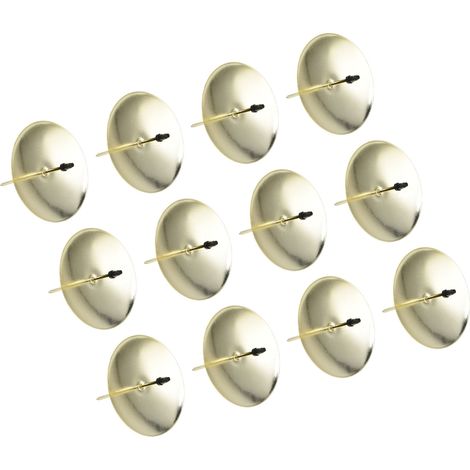 Lot de 12 supports à bougies en fer, 7 x 6,5 cm, dorés, stables et résistants, pour décoration et fixation lors de fêtes. (1/5)