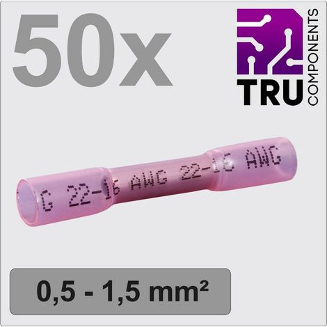 TRU COMPONENTS TC-12888400 Giuntafilo intermedio con guaina termoretraibile 0.5 mm² 1.5 mm² Completamente isolato Rosso