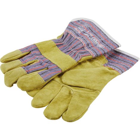 Draper Rigger Gloves Size XL/10 (Pair) – Heavy-Duty Pig Split Leather Work Gloves for Rigging and Industrial Use (1/2)