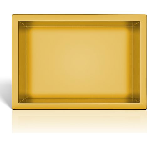 BALNEO - niche murale 30x20x10 cm dorée en acier inoxydable WALL-BOX - étagère de salle de bain (1/4)
