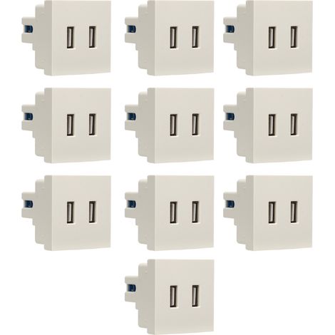 Lot de 10 prises murales USB 10W 2 ports DC5V 2A chargeur secteur AC110-250V pour camping-cars hôtels maison (1/5)