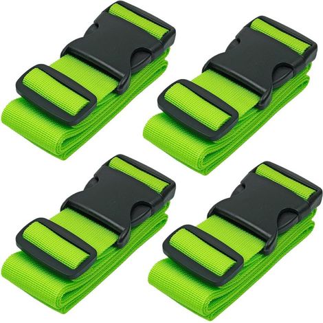 4 Pièces Sangles à bagage, Ceinture de sécurité pour valise Vert Clair, Valise Voyage Ceinture de Bagage Ceinture, Bande de Bagage pour Fixation Bagage