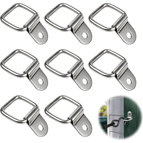 D-Ring Tie Down Rings, Solid Stainless Steel Lashing Rings with Load 200 kg, Attachment Rings for Trailers, Trucks, Vans, Boats and Cargo (1/5)