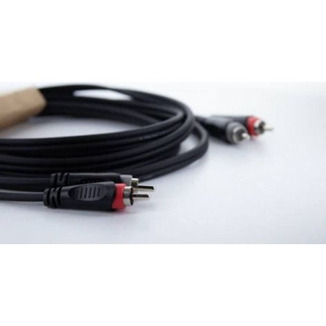 Cordial 14837 Jack / RCA Audio Cavo [2x Spina RCA - 2x Spina RCA] 3 m Nero guaina in PVC, Cavo doppio (1/5)