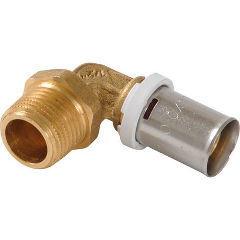 Nicoll – Coude multicouche à sertir mâle 16mm – Raccord à visser 3/8' – Laiton CW617N – Joint diélectrique pour étanchéité durable (1/2)