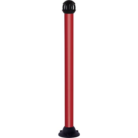 Poteau aluminium rouge sur socle fixe avec tête 4 crochets - 2020121 (1/2)