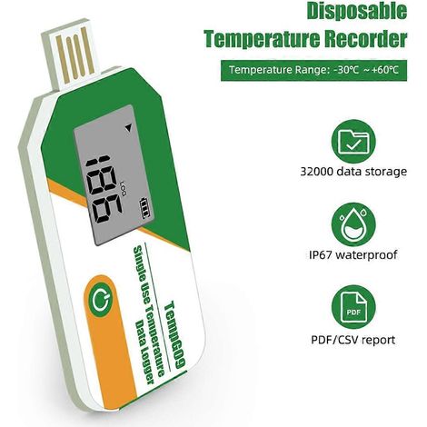 Registrador de datos numéricos, capturador de temperatura disponible con alarma (1/5)