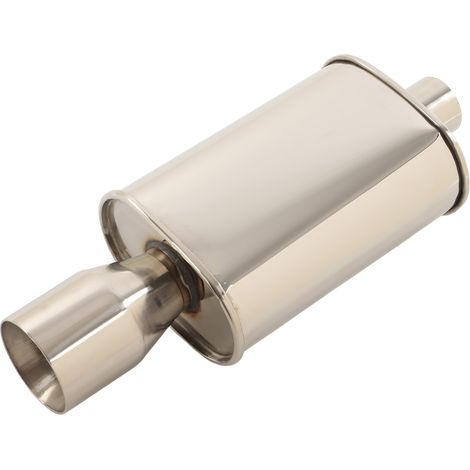 Silencieux d'échappement insonorisant en acier inoxydable, entrée 2,48 pouces, sortie 4 pouces, pointe de tuyau arrière ovale. (1/5)