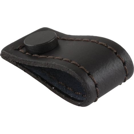 Pamar Ledergriff für Möbel zum Ziehen, Marse Möbelgriff Leder 18x38mm Möbelgriff Leder dunkelbraun (1/3)