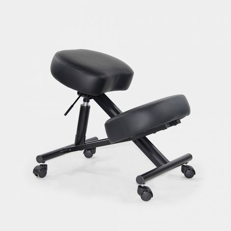 Ergonomischer Kniestuhl Bürohocker Metall und Kunstleder Balancesteel Lux (1/5)