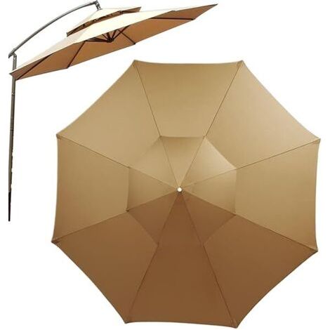 Parasol de terrasse à Double dessus de 2.7m, couverture de jardin en tissu de remplacement pour cour extérieure (auvent uniquement) (1/5)
