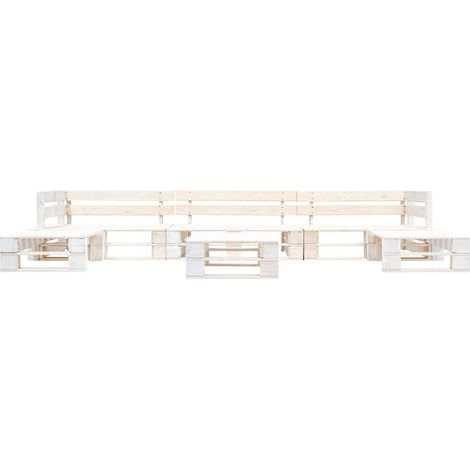 Maison Exclusive - 6-tlg. Paletten-Lounge-Set Holz Weiß (1/3)