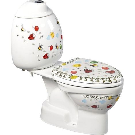 Sapho Kid - WC enfant à poser avec réservoir, évacuation verticale, imprimé en couleur CK301.400.0F (1/5)