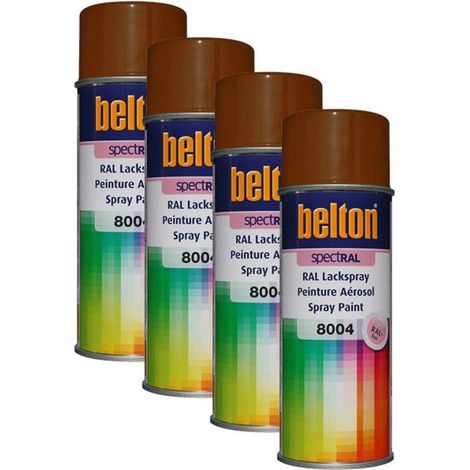 4 bombes de peinture Belton Spectral RAL8004 Brun Cuivré 400ml