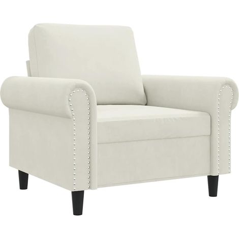 Fauteuil relax  Fauteuil Crème 60 cm Velours (1/5)