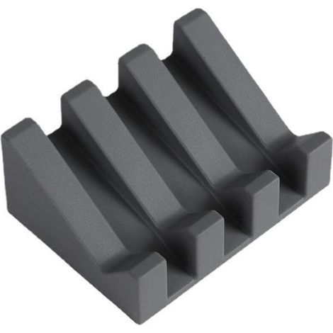 Porte Savon - Porte-Savon Silicone Moderne - Anti-Rouille - Surface Inclinée avec Évacuation d'eau pour Mieux Conserver Le Savon - Boite à Savons Originale pour Salle de Bain ou Cuisine（gris clair