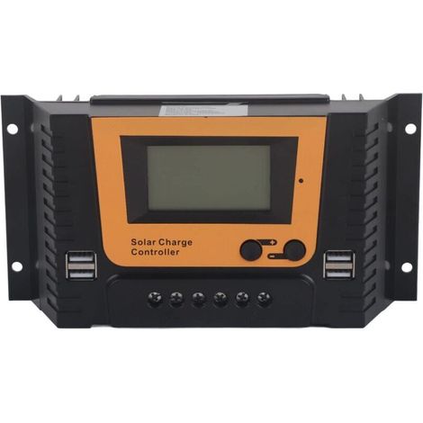 30A MPPT Solar Charge Controller, Intelligent Regulator 12V/24V/36V/48V, Charge Control, with Dual USB Ports, LCD Digital Panel for Battery (1/5)